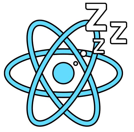 The logo for React Lazify. Its a react logo with sleeping Z's