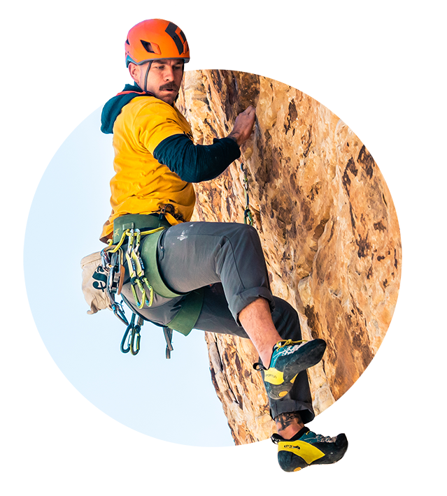 Justin Wallace rock climbing in Red Rock Nevanda