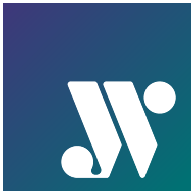 A take on the Typescript logo with JW in the place of TS