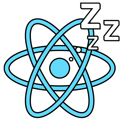 The logo for React Lazify. Its a react logo with sleeping Z's