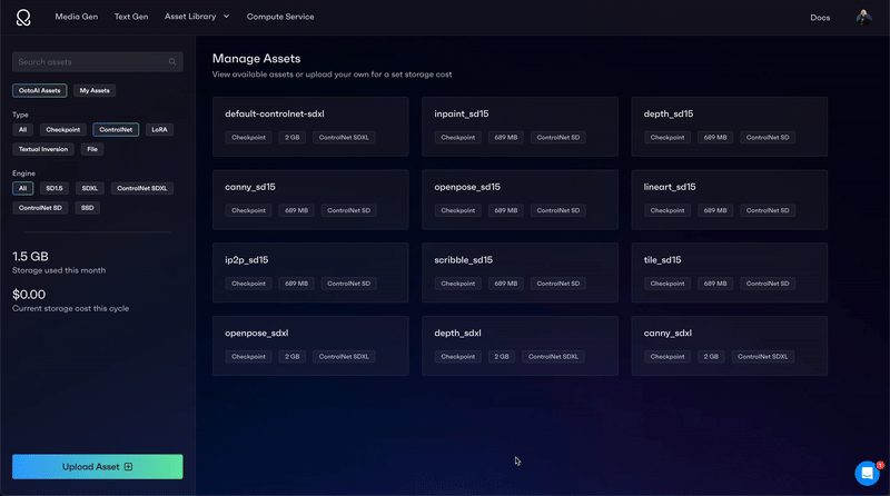 A demo of the OctoAI asset library